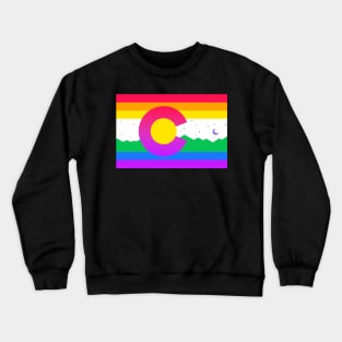 Colorado Flag Gay Pride Rainbow Crewneck Sweatshirt